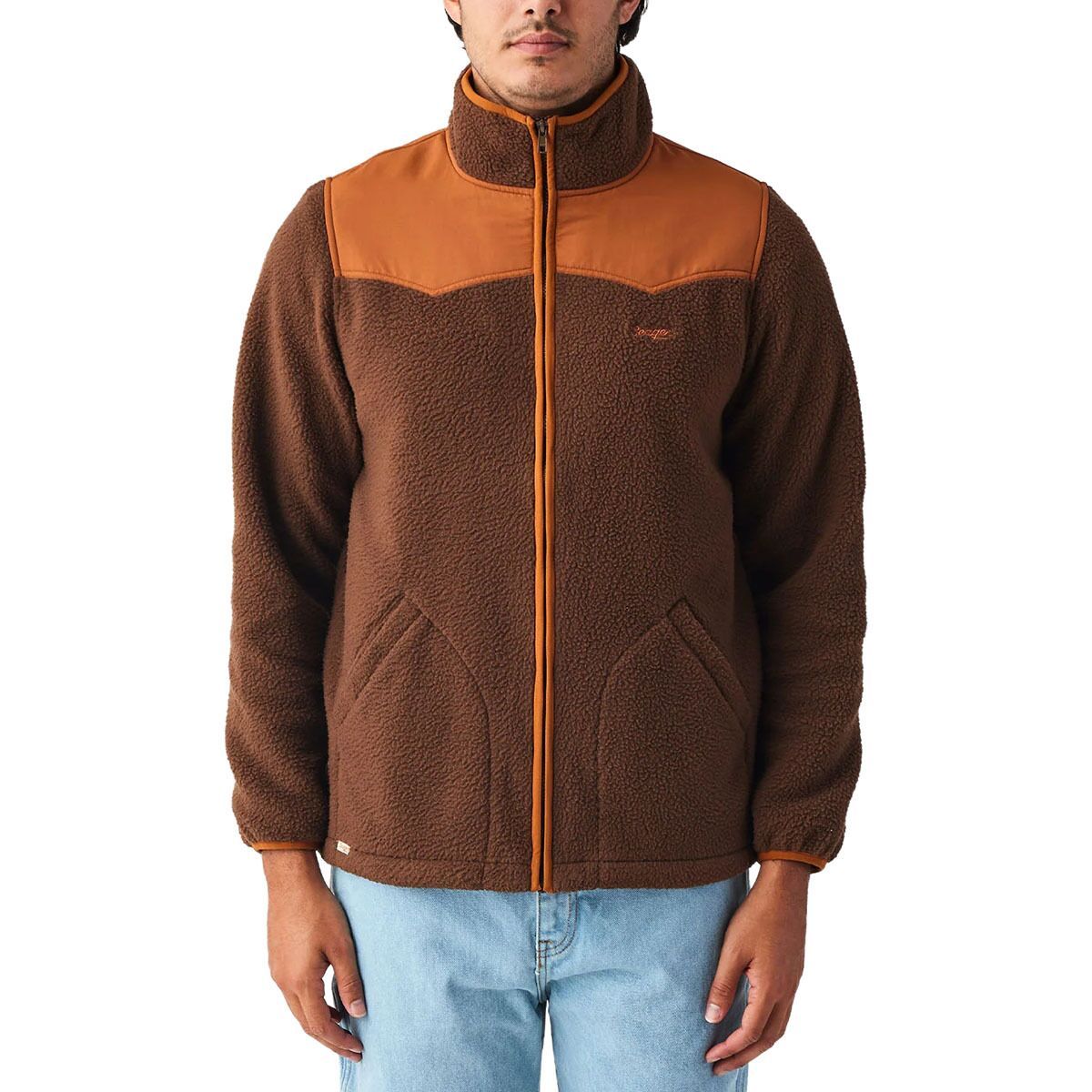 Seager Co. Men's BaseCamp Sherpa Fleece in Vintage Brown / Rust - Size: Medium