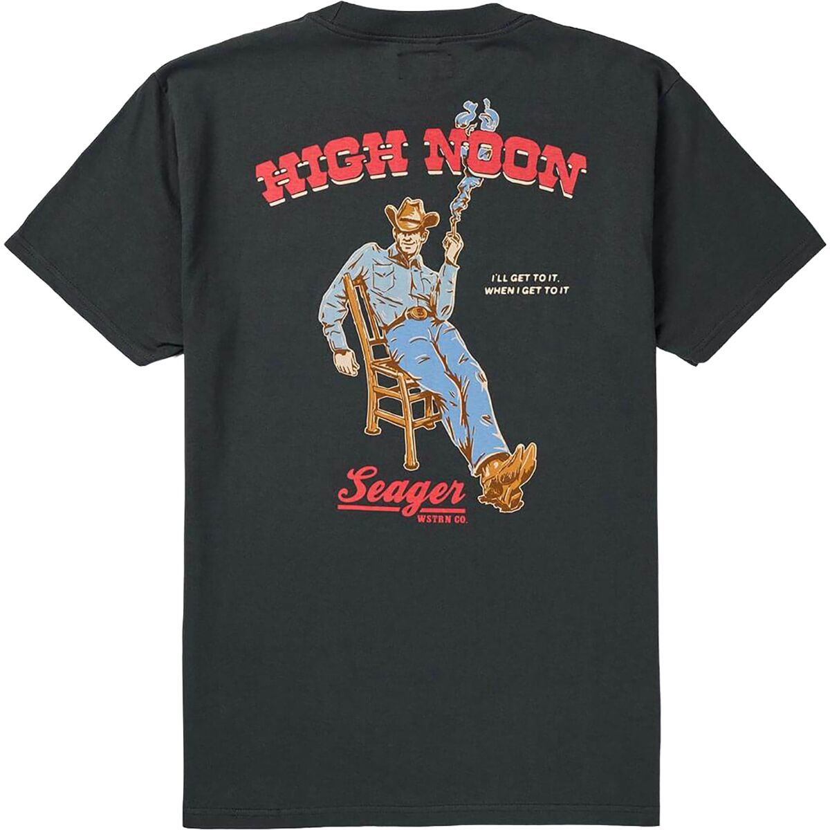 Seager Co. Men's High Noon T-Shirt in Vintage Black - Size: Medium