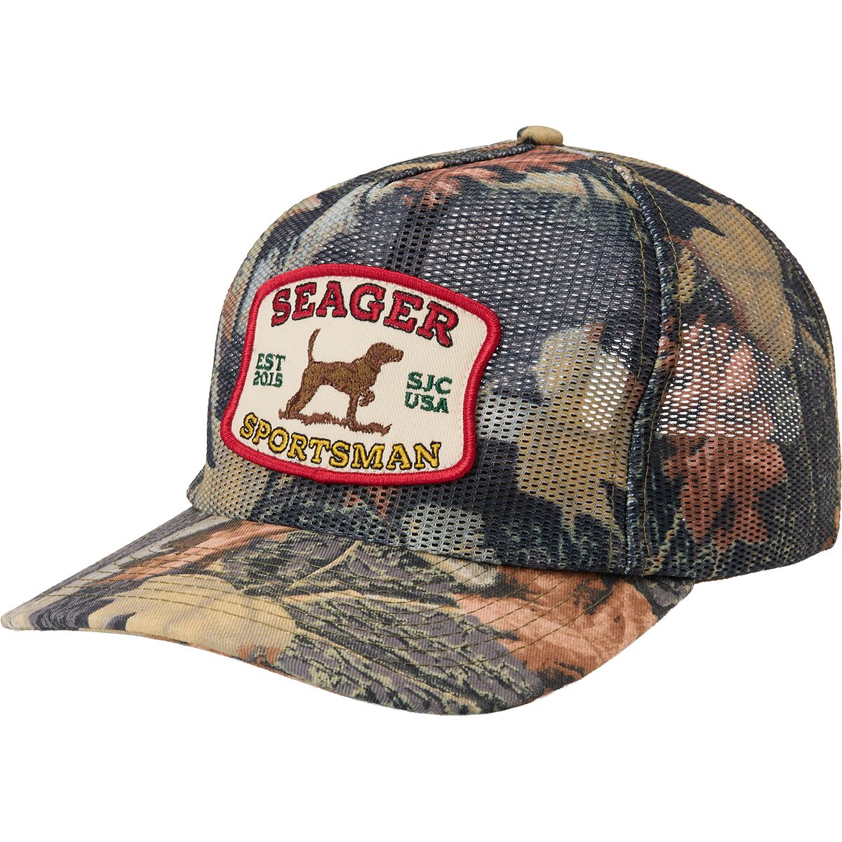 Seager Co. Seager Co. Sportsman Mesh Trucker Hat in SJC Camo - $28.46 at Steep and Cheap