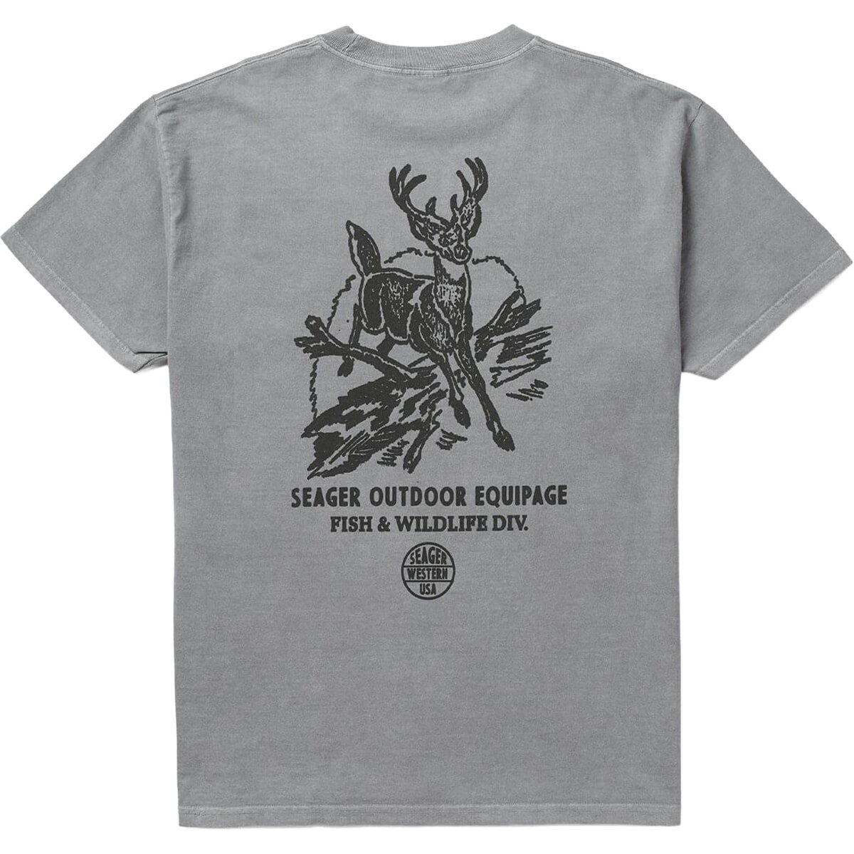 Seager Co. Men's Premium F&W Division T-Shirt in Pigment Grey - Size: Large