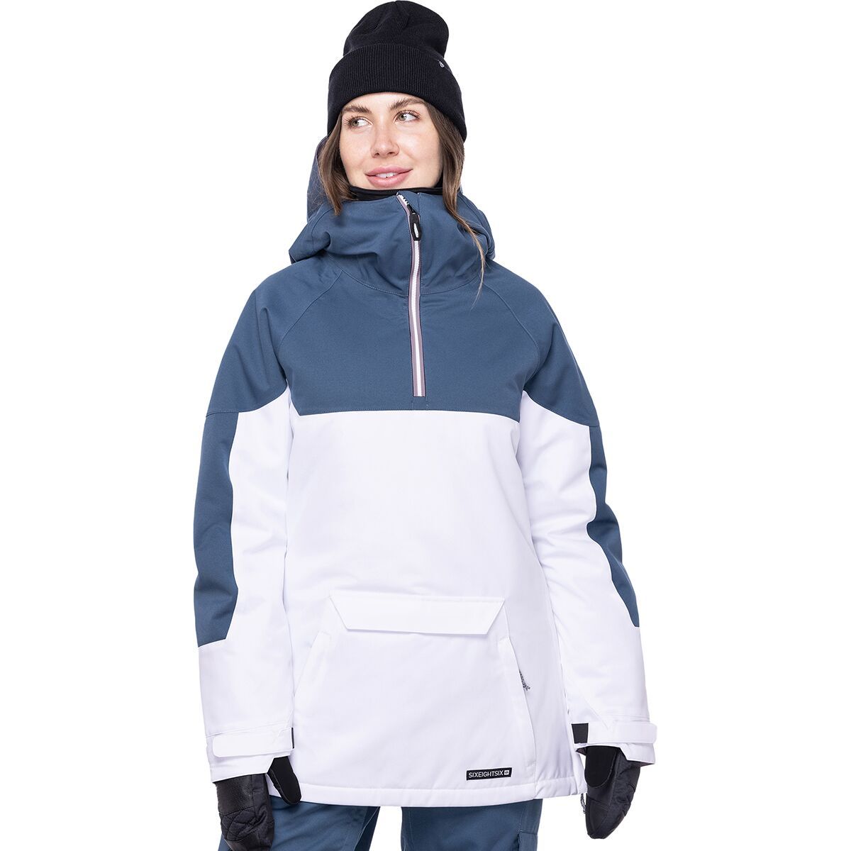 686 Women's Upton Insulated Anorak Jacket in Dark Camo Colorblock - Size: Small