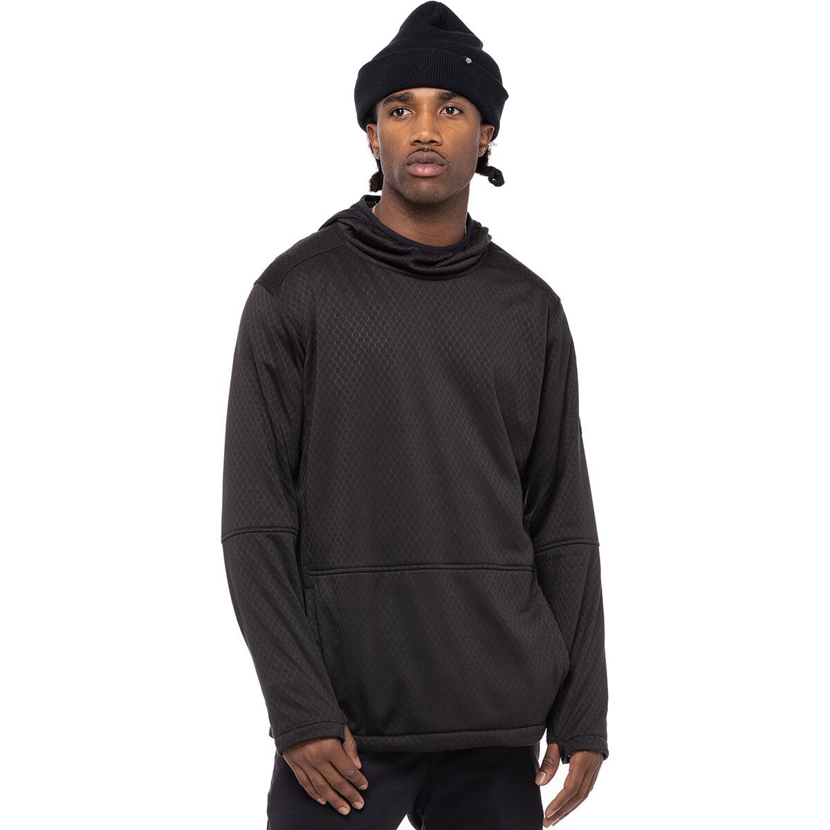 686 Men's Mission Grid Fleece Hoodie in Grey - Size: Large
