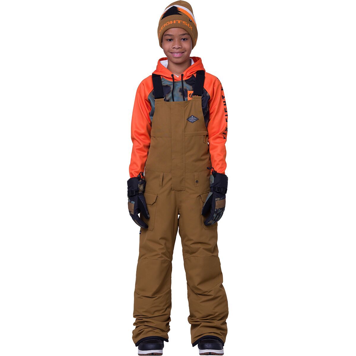 686 Boy's Frontier Insulated Bib in Rhino Grey - Size: XS