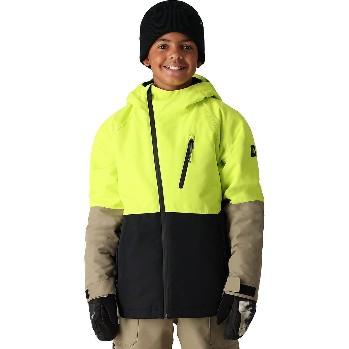 686 Boy's Hydra Insulated Jacket in Lime Colorblock - Size: XL