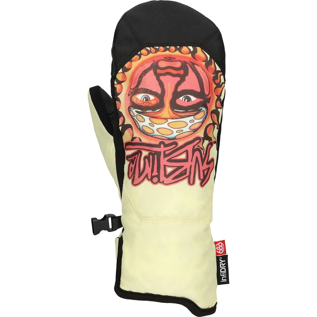 686 Women's Revel Mitten in Sublime Yellow Tie Dye - Size: Large