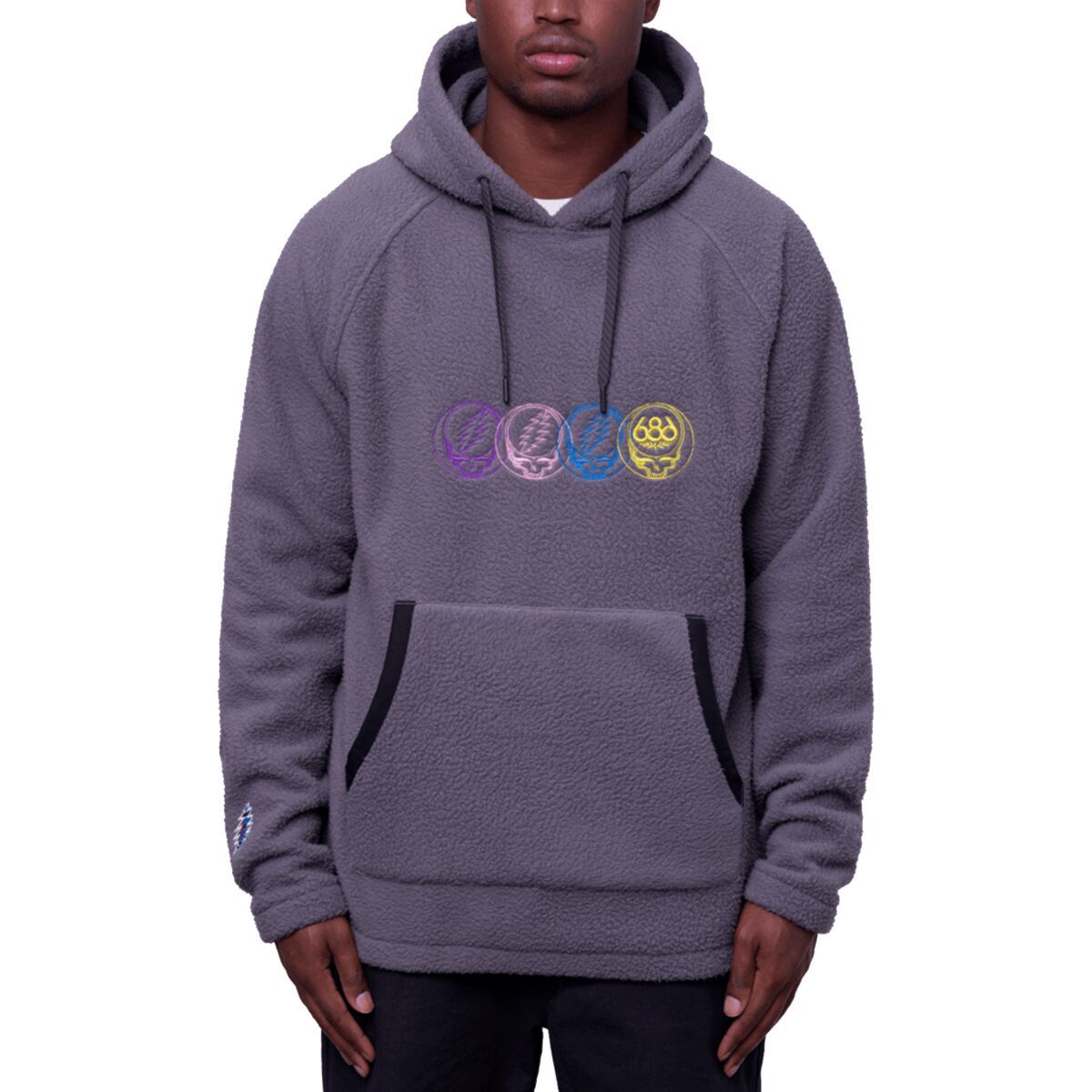 686 Men's Buttermilk Sherpa Fleece Hoodie in Grateful Dead Rhino Grey - Size: Small