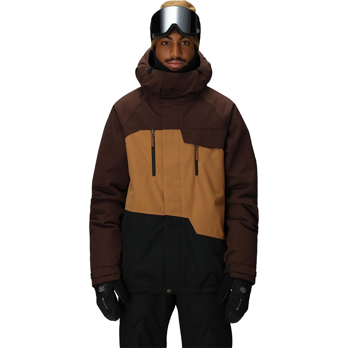 686 686 Men's Geo Insulated Jacket in Coffee Colorblock - Size: Large - $143.97 at Steep and Cheap