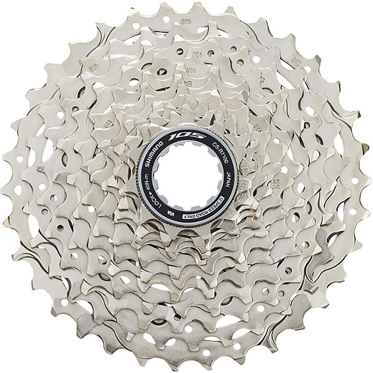 Shimano 105 CS-R7100 12-Speed Cassette in Silver - Size: 11-34T/12- Speed