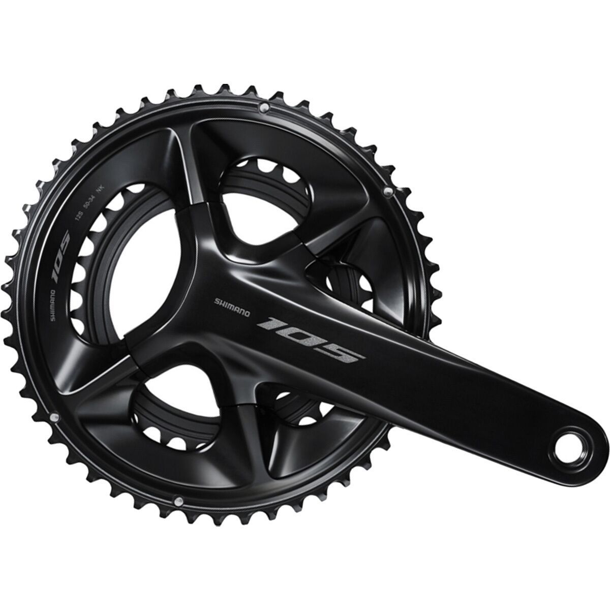 Shimano 105 FC-R7100 12-Speed Crankset in Black - Size: 172.5mm/50-34T