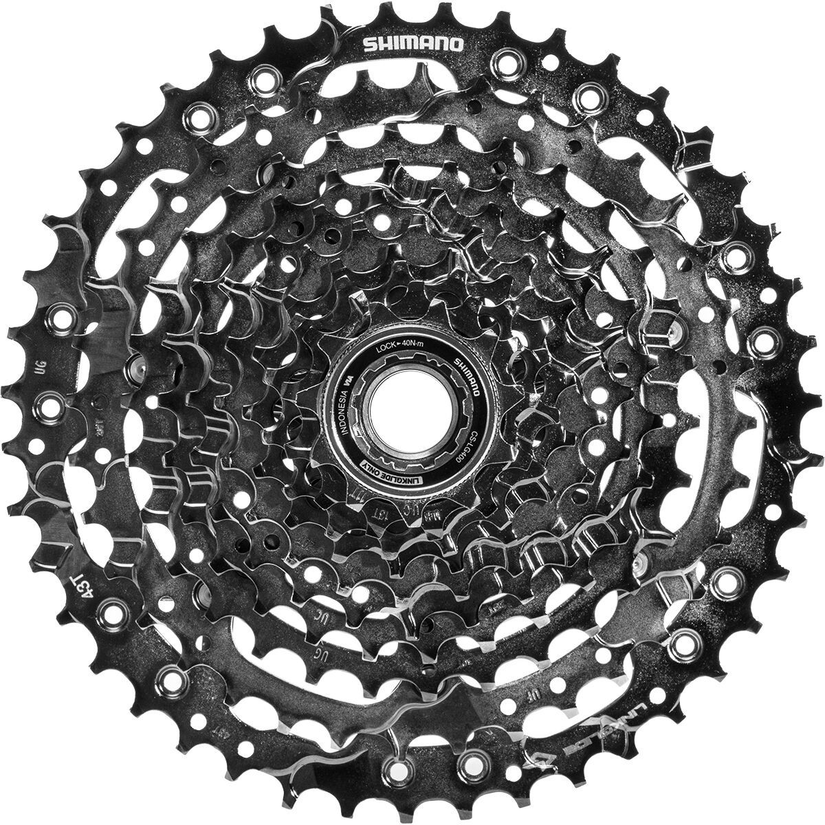 Shimano CUES CS-LG400 10-Speed Cassette in Silver - Size: 11-43T