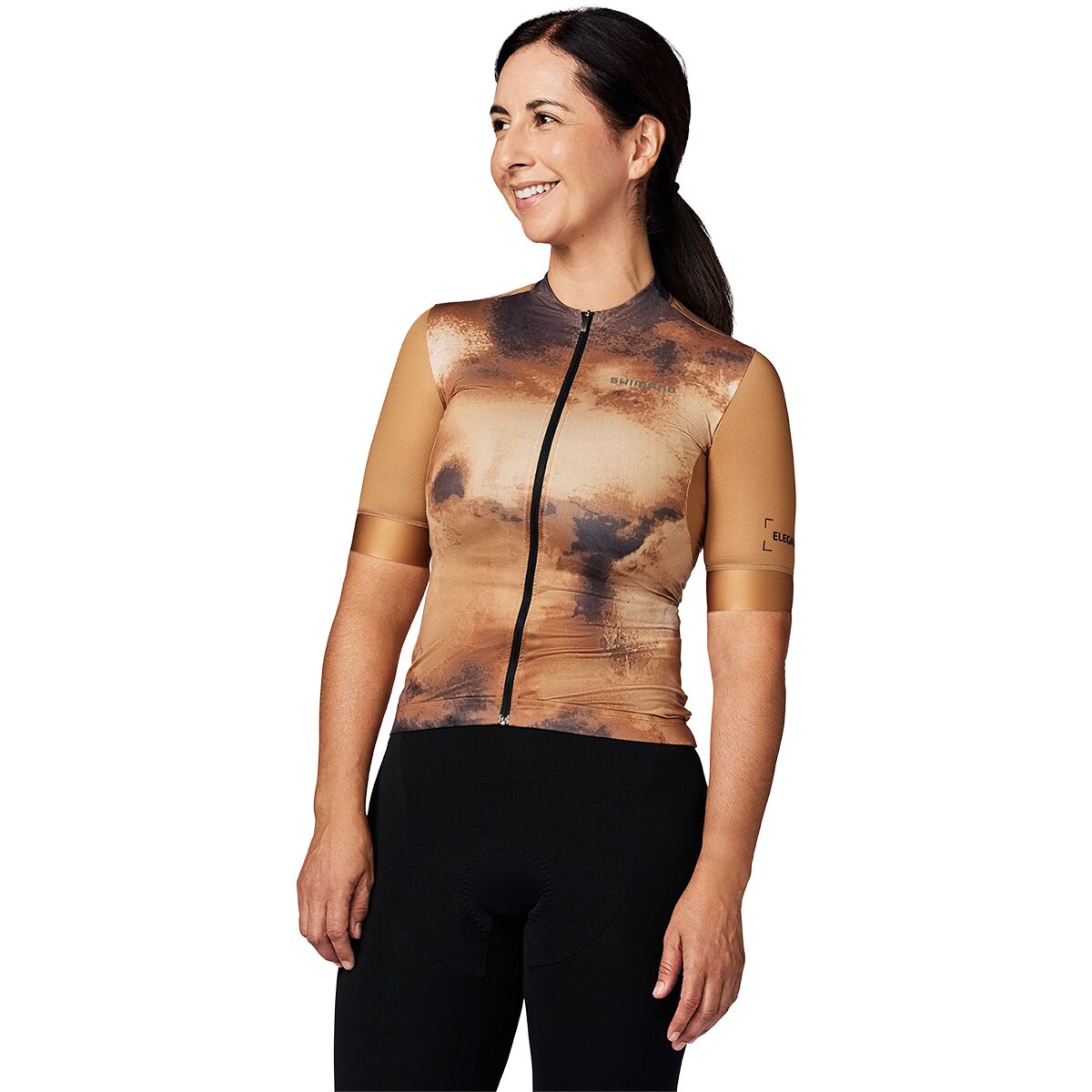 Shimano Shimano Women's Eleganza Short Sleeve Jersey in Brown - Size: XL - $52.50 at Steep and Cheap