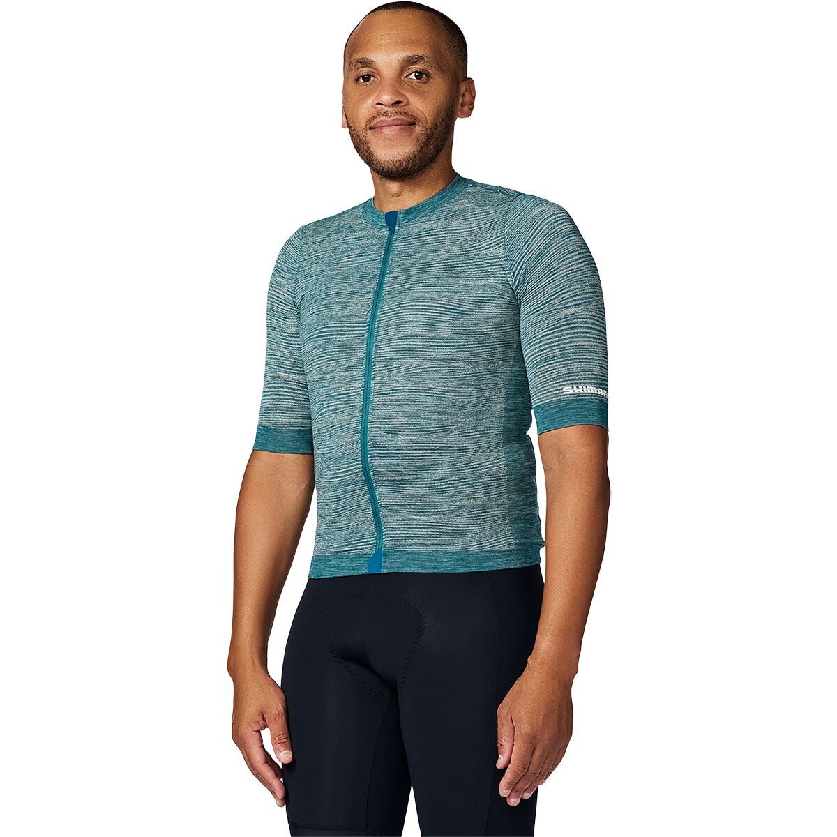 Shimano Men's Evolve Terra Seamless Short Sleeve Jersey in Deep Ocean - Size: L/XL