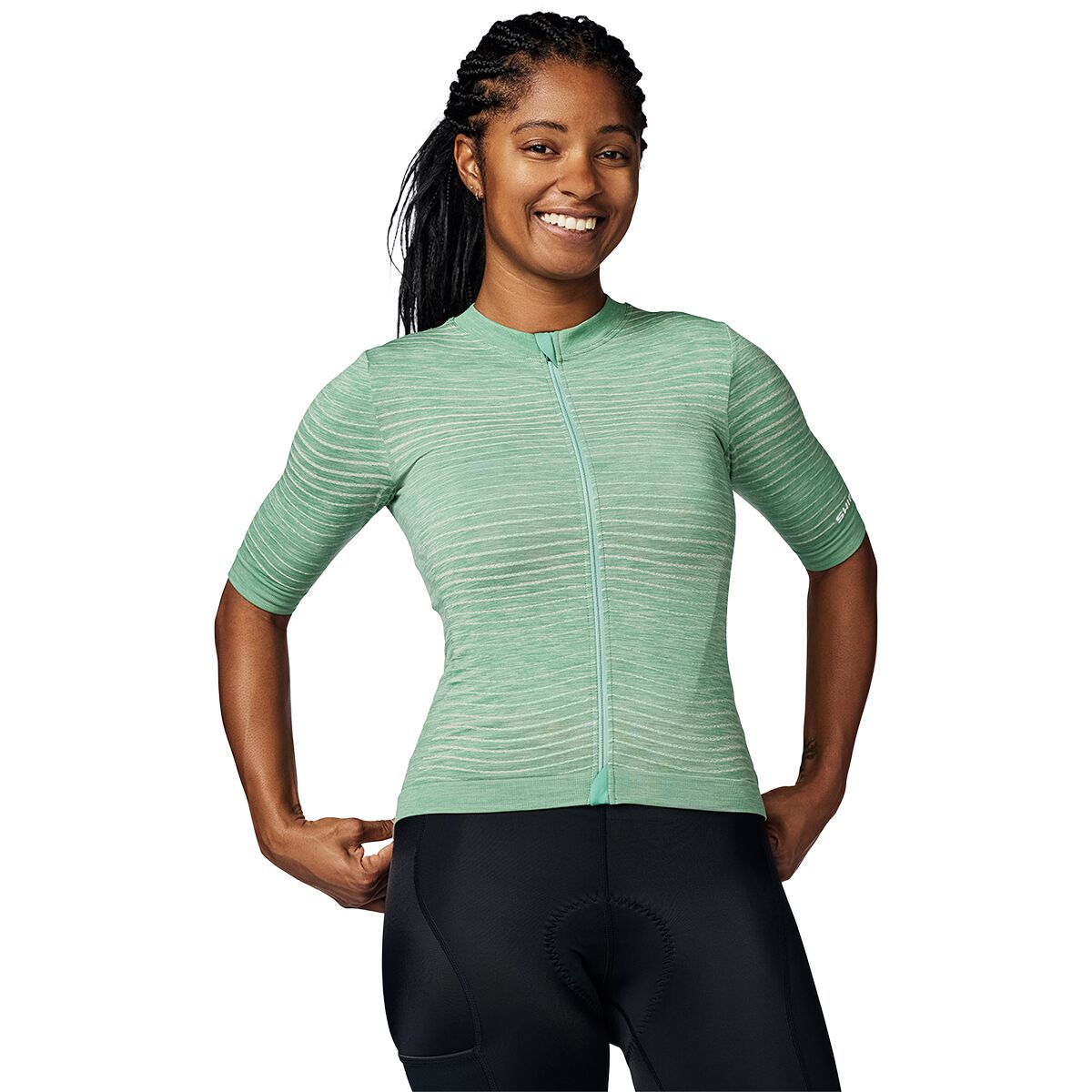 Shimano Shimano Women's Evolve Terra Seamless Short Sleeve Jersey in Green - Size: XXS/XS - $75.00 at Steep and Cheap