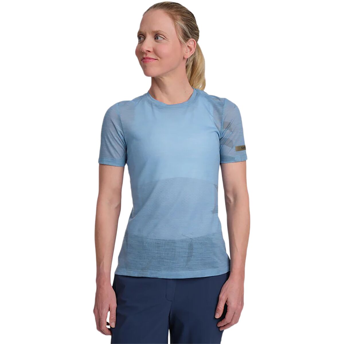 Shimano Shimano Women's Evolve Terra Short Sleeve Jersey in Matte Blue - Size: Large - $20.00 at Steep and Cheap