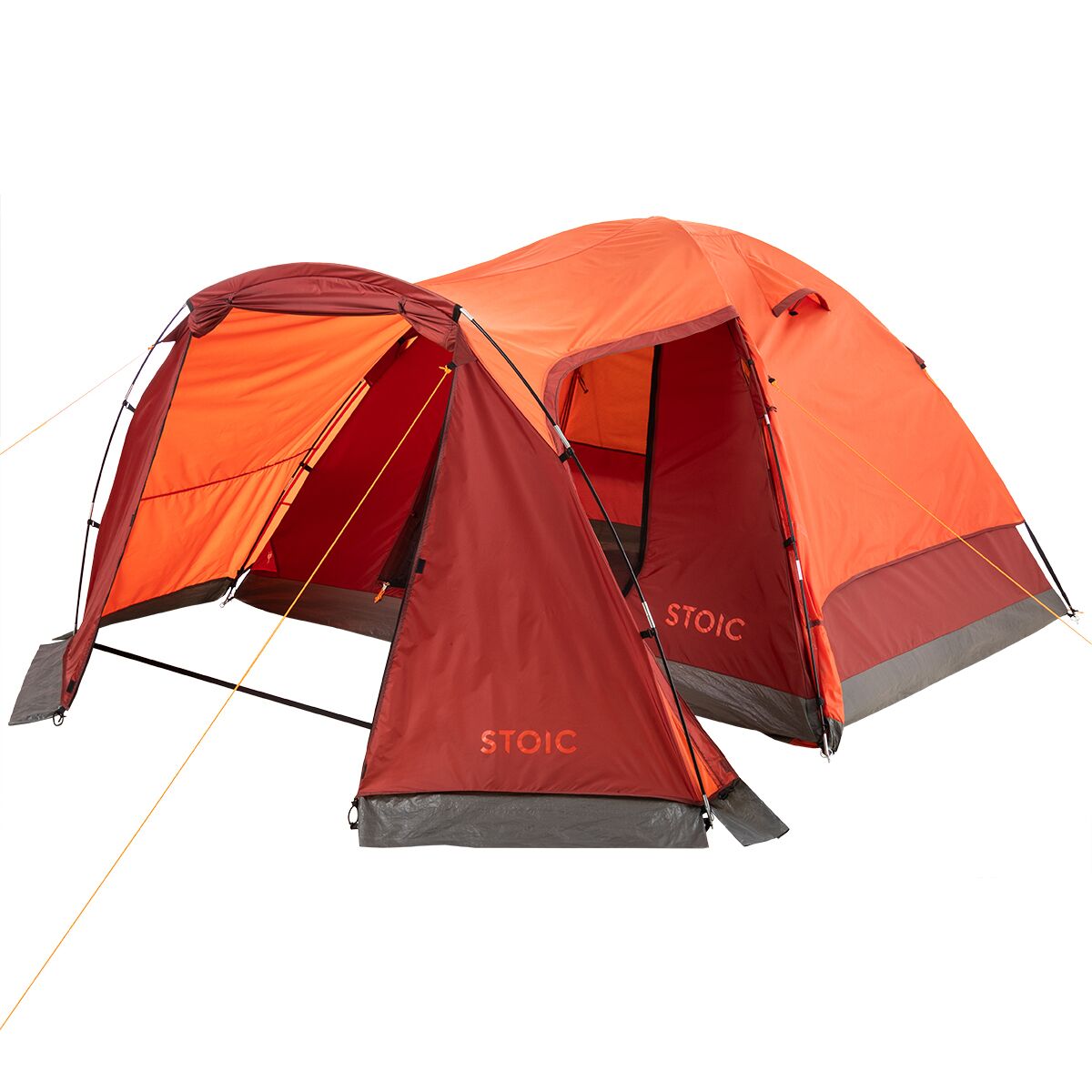 Stoic Dome Tent + Vestibule: 4-Person 3-Season in Tigerlily / Red Ochre