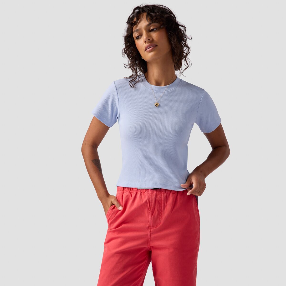 Stoic Women's Tiny T-Shirt in Soft Chambray - Size: XS