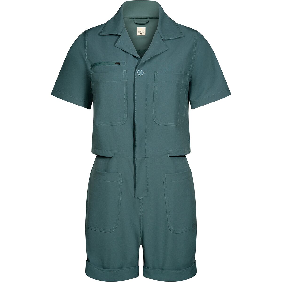 SHREDLY Droptail Trail Romper in Deep Sea Green - Size: Large