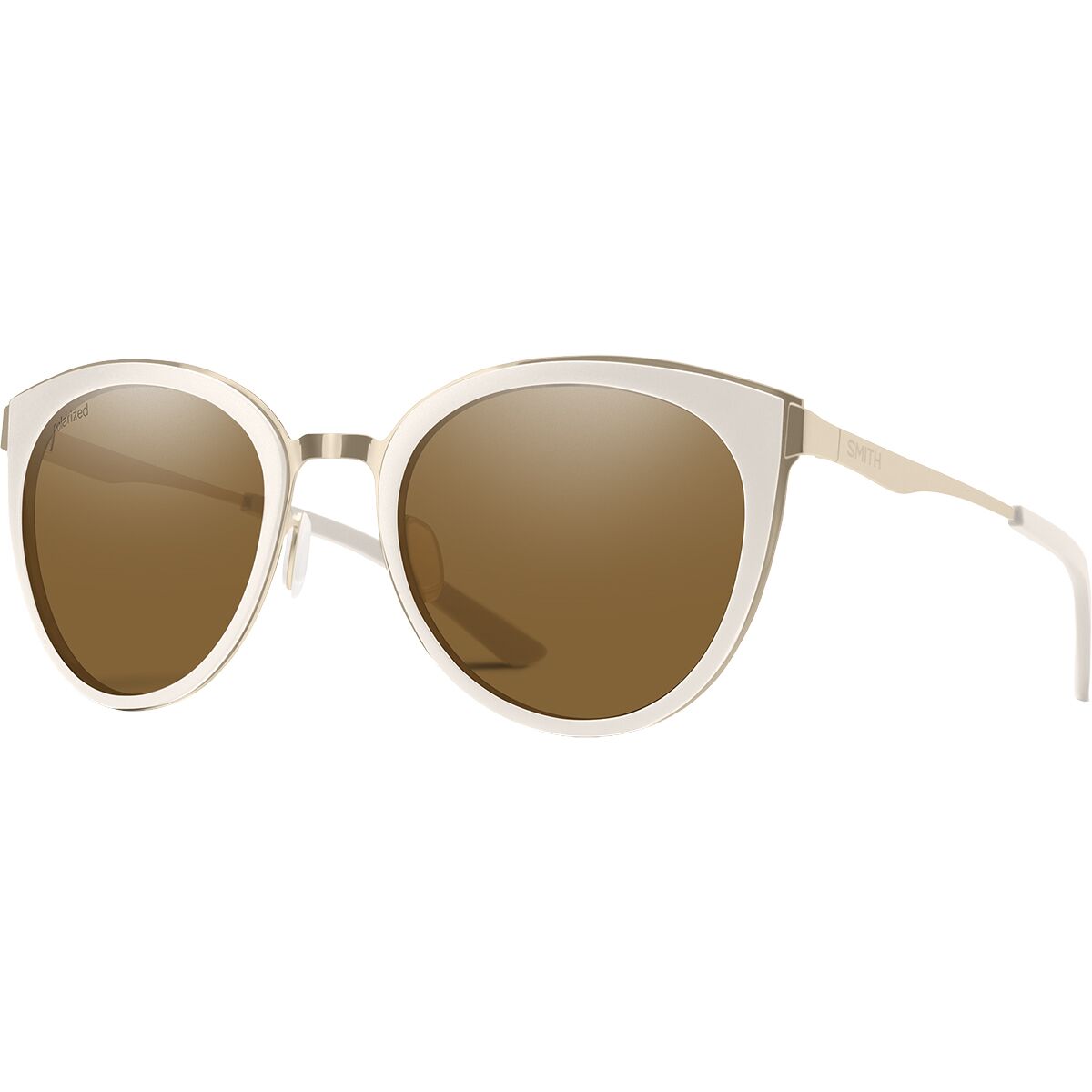 Smith Somerset Polarized Sunglasses in White / Gold / Polar Brown