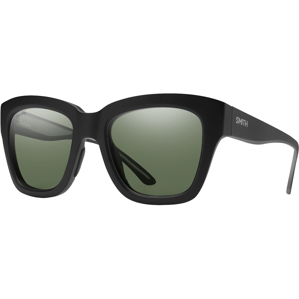 Smith Sway ChromaPop Polarized Sunglasses in Matte Black / ChromaPop Polar Gray Green