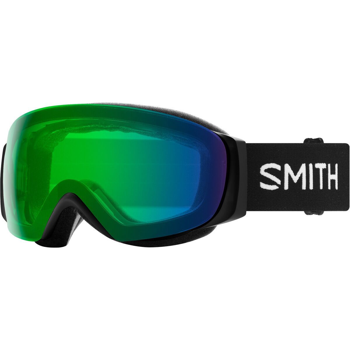 Smith I/O MAG S Low Bridge Fit Goggles in Black / ChromaPop Everyday Green Mirror