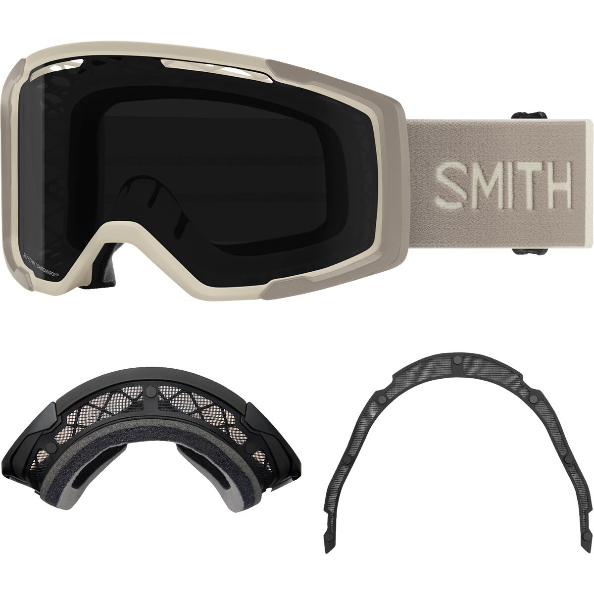 Smith Rhythm MTB Goggle + Dirt Screen in Chalk / ChromaPop Sun Black