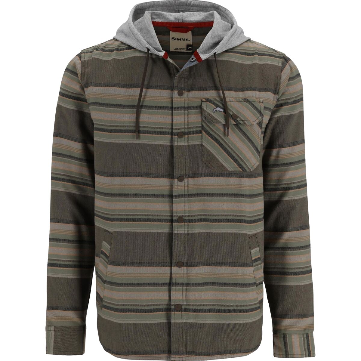 Simms Simms Men's Santee Flannel Hoodie in Hickory / Dolomite Blanket Stripe - Size: Medium - $71.47 at Steep and Cheap