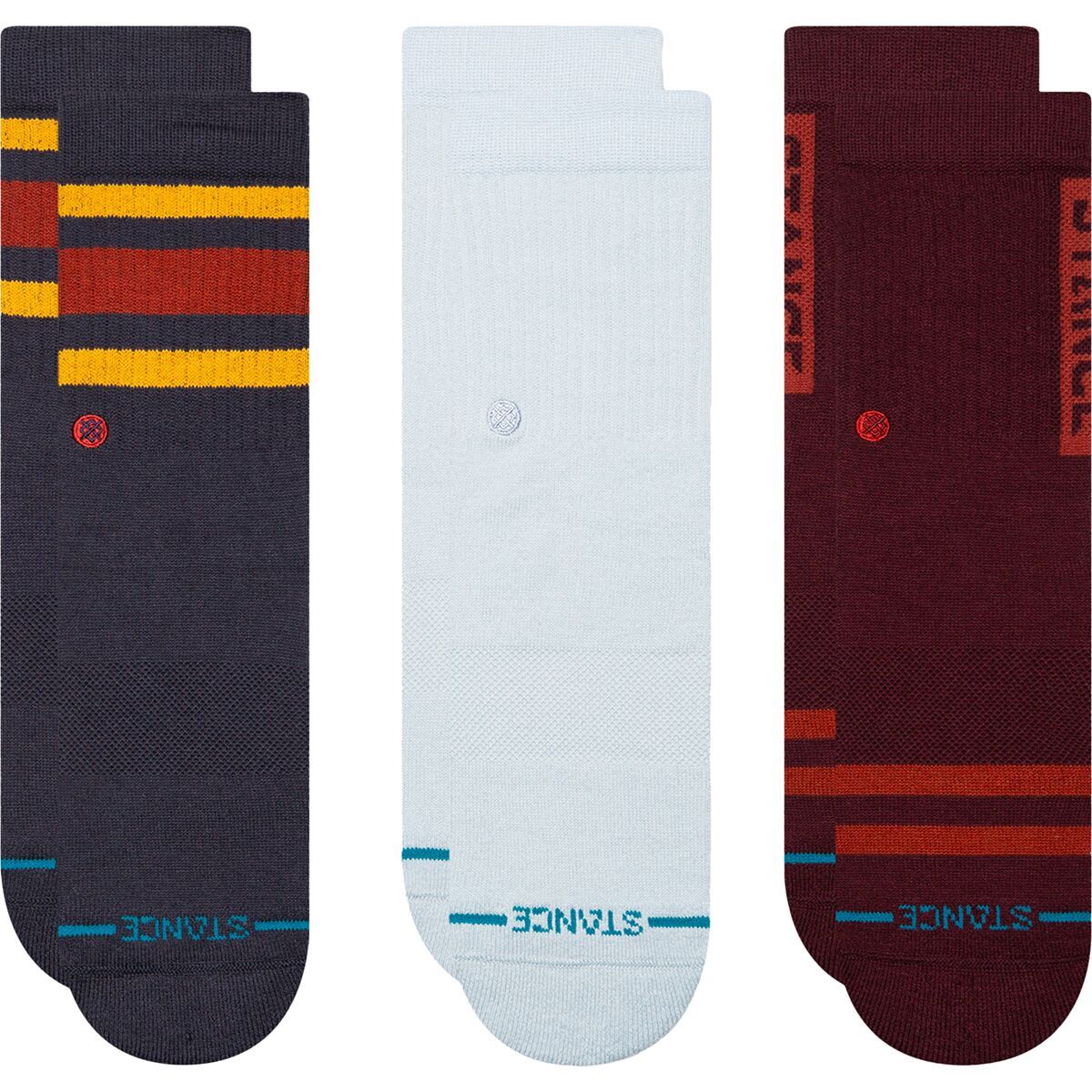 Stance Icon Mixed Crew Sock - 3-Pack - Kids' in Navy - Size: Large