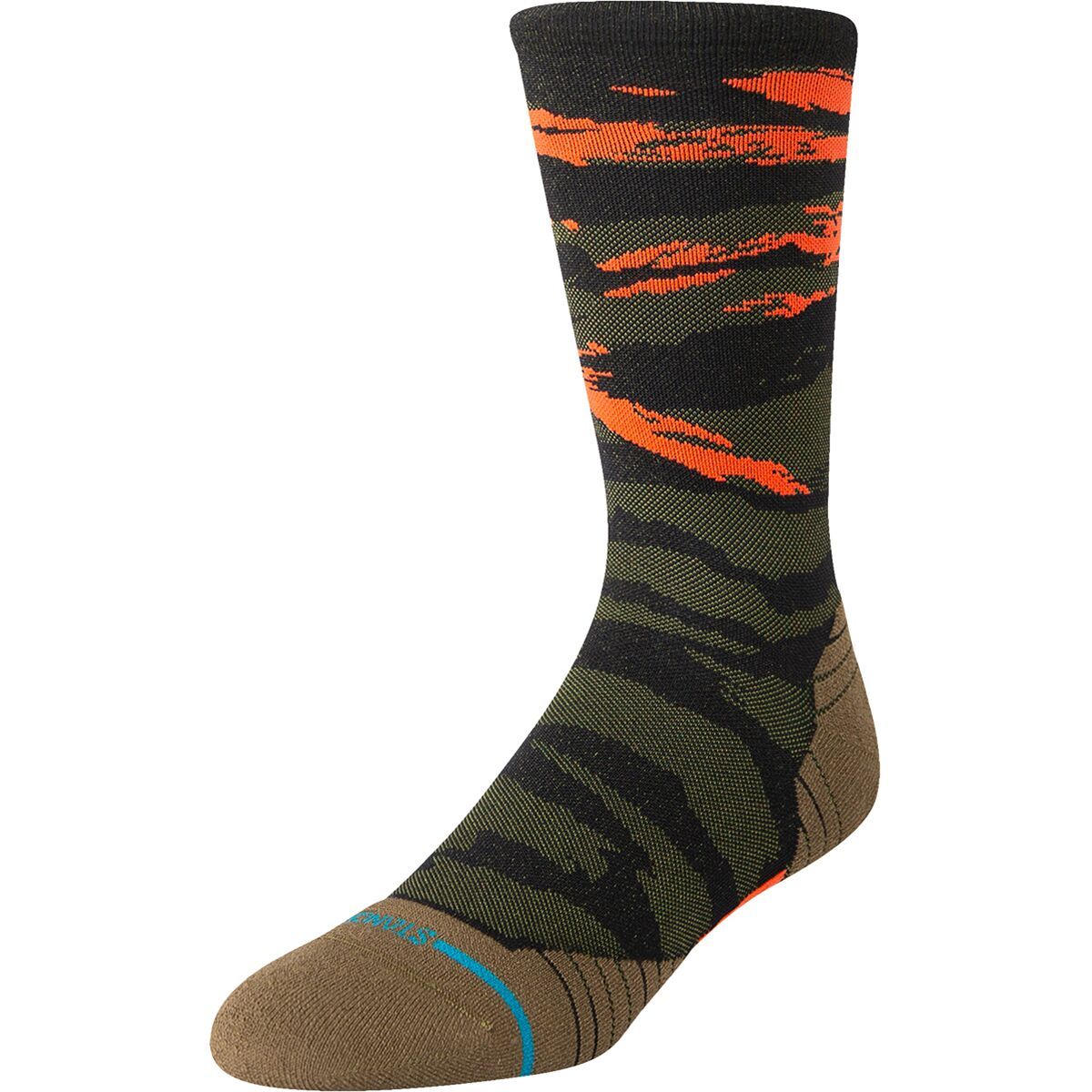Stance Primal Light Crew Sock in Olive - Size: Large