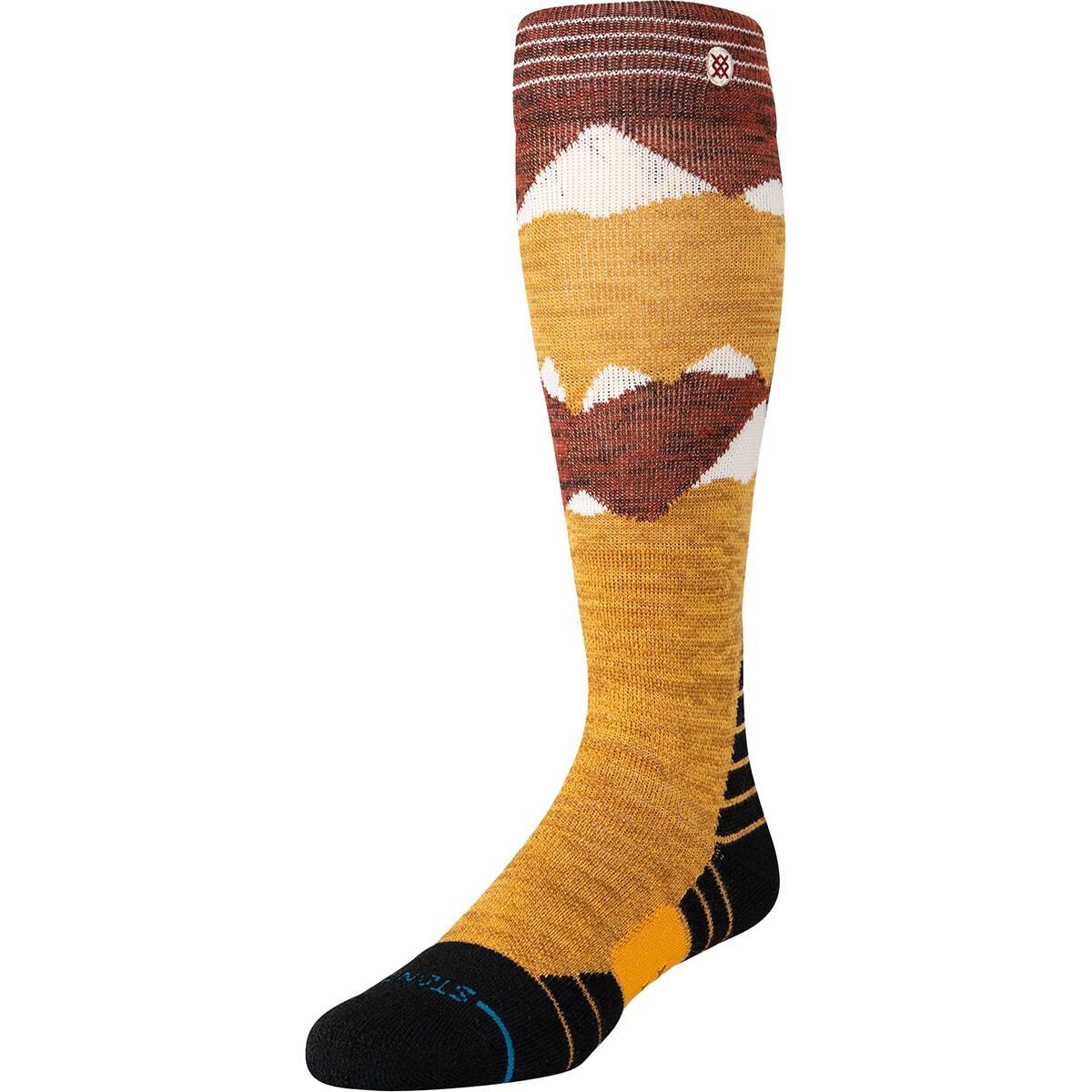 Stance Windy Peaks Mid Wool Snow Sock in Gold - Size: Medium