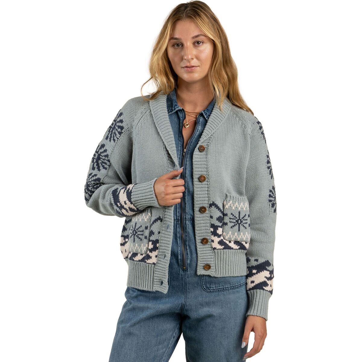 Sendero Provisions Co. Sendero Provisions Co. Women's Cimarron Cardigan in Eastern Sky - Size: Small - $118.77 at Steep and Cheap