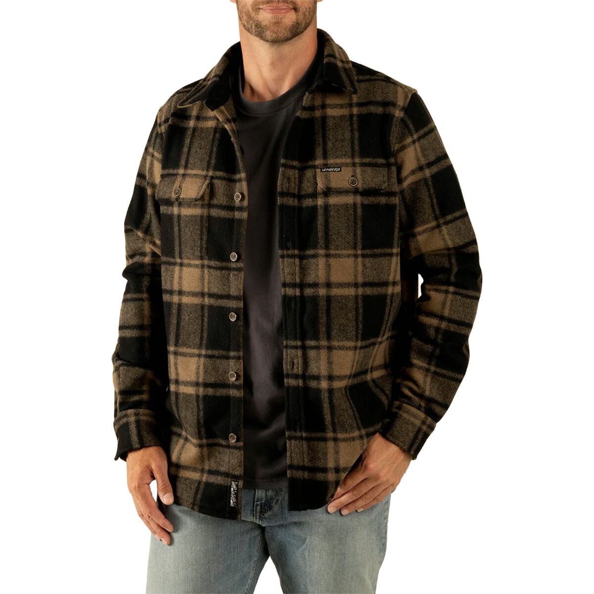 Sendero Provisions Co. Sendero Provisions Co. Men's Pinedale Flannel Shirt in Tan / Black - Size: Small - $57.82 at Steep and Cheap