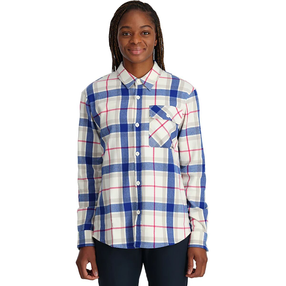 Spyder Women's Fab Flannel Shirt in Snow - Size: Small