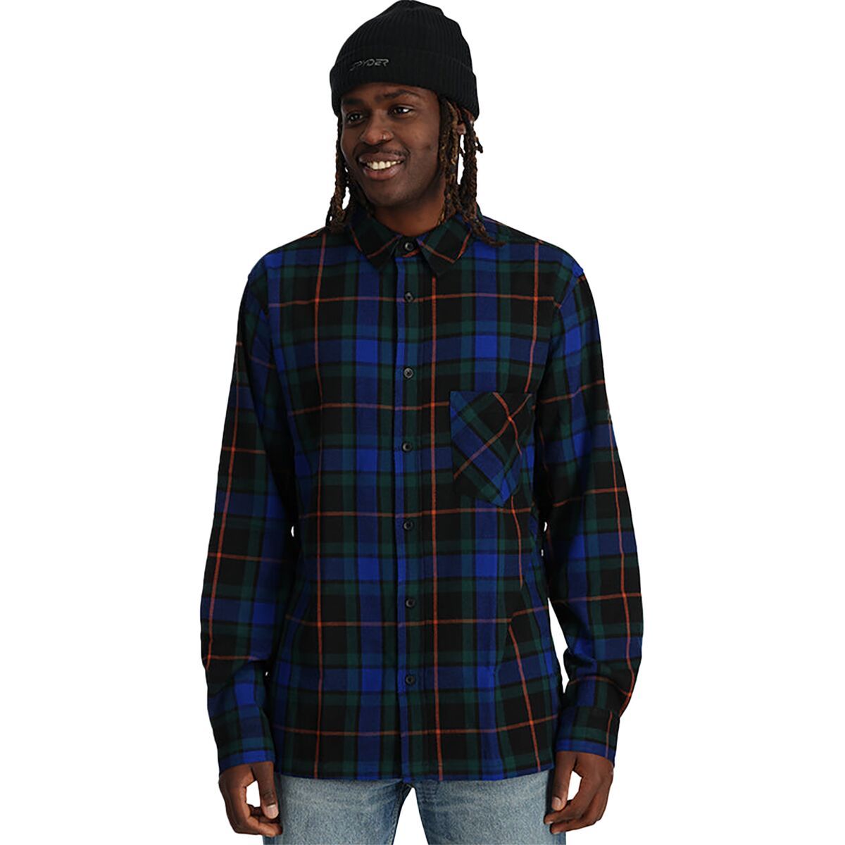 Spyder Men's Elevation Flannel Shirt in Electric Blue - Size: Small
