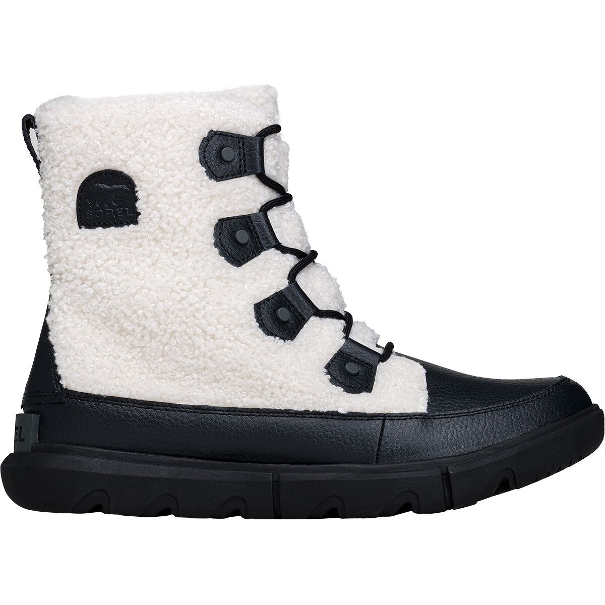 SOREL Women's Explorer II Joan Boot in Black / Sea Salt - Size: 7