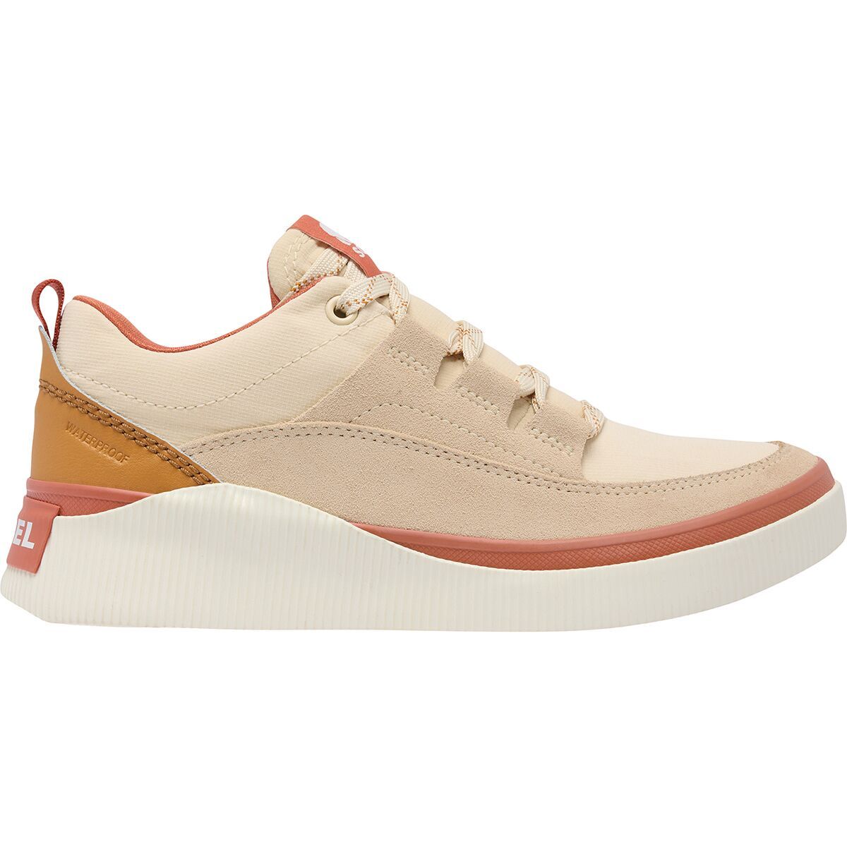 SOREL Women's Out N About IV Low WP Sneaker in Bleached Ceramic / Tuscan - Size: 10