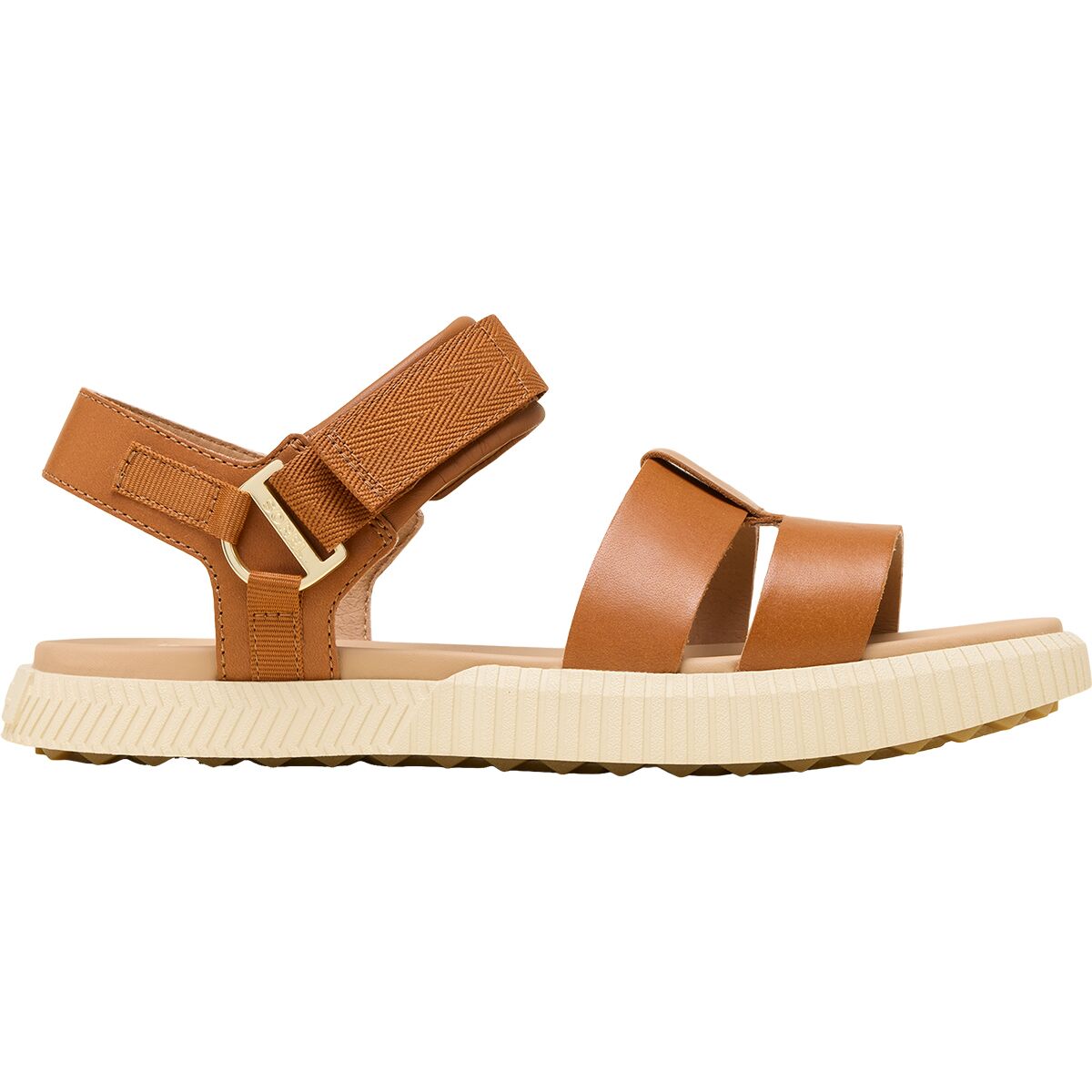 SOREL Women's Ona Ave Ankle Strap Flat Sandal in Iced Tea / Gum 16 - Size: 7.5