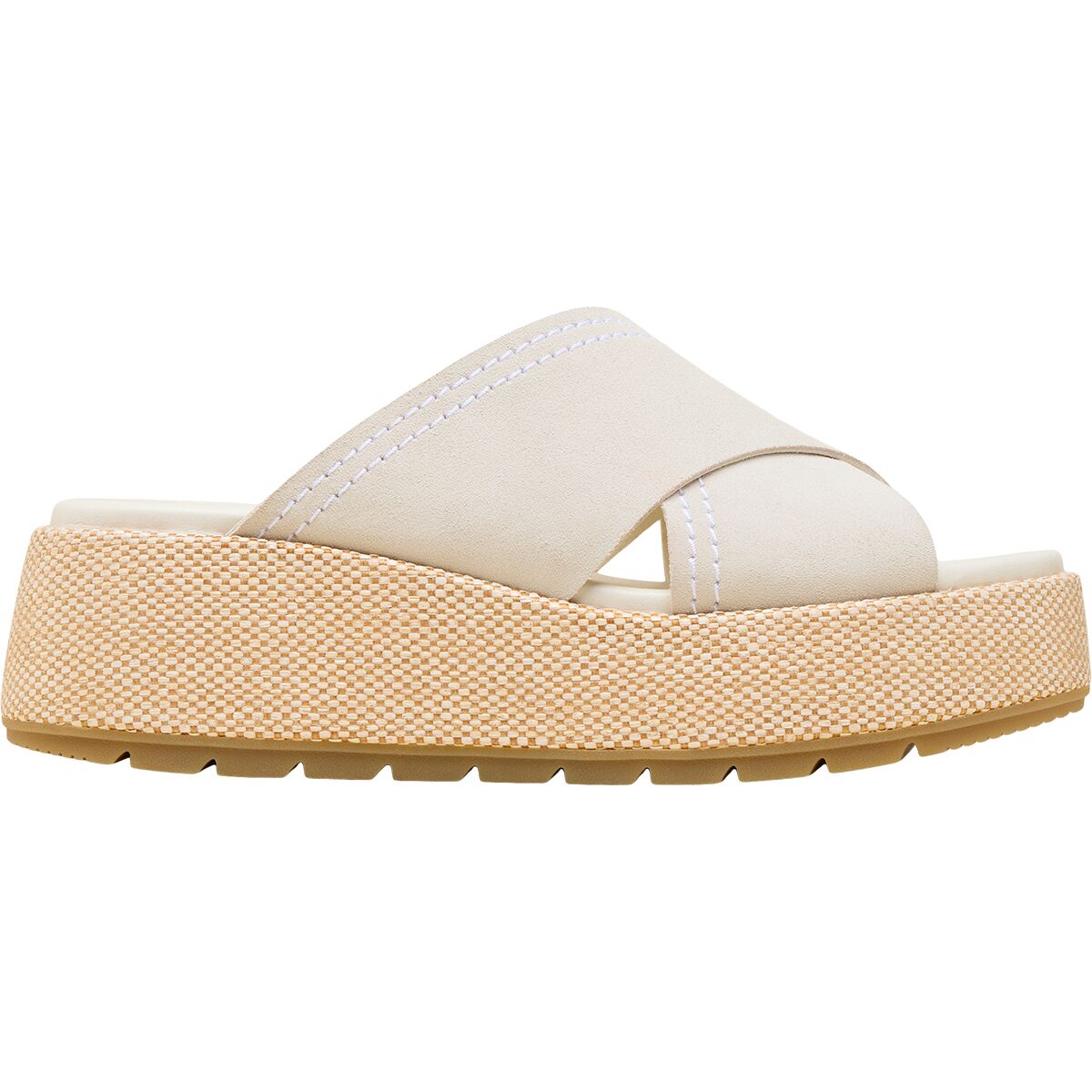 SOREL Women's Sunpeak Platform Slide Sandal in Chalk / Gum 16 - Size: 10