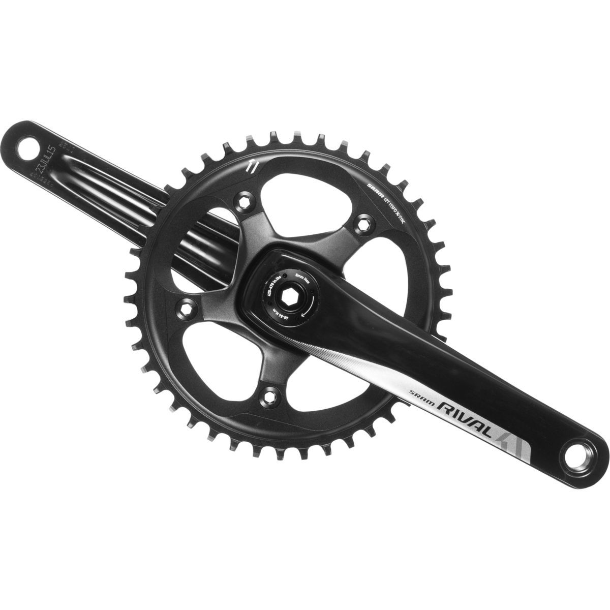 SRAM Rival 1 BB30 Crankset in Black - Size: 172.5mm/42T