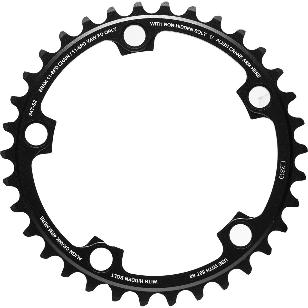 SRAM Road Inner Chainring - 11-Speed in Black - Size: 34Tx110 BCD