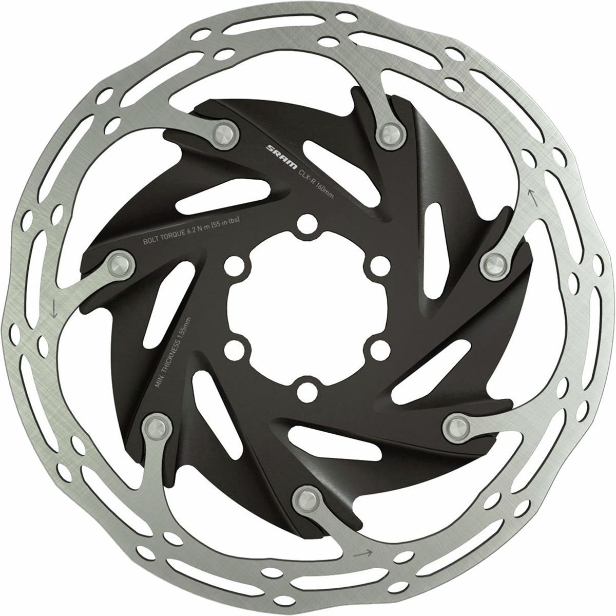 SRAM Centerline XR Rotor - 6 Bolt in Black / Silver - Size: 160mm