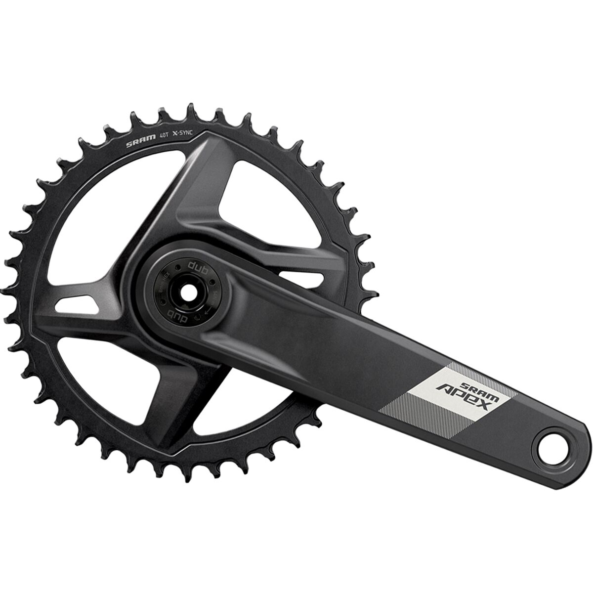 SRAM Apex 1 Wide DUB D1 Crankset in Black - Size: 175mm/40t Direct Mount