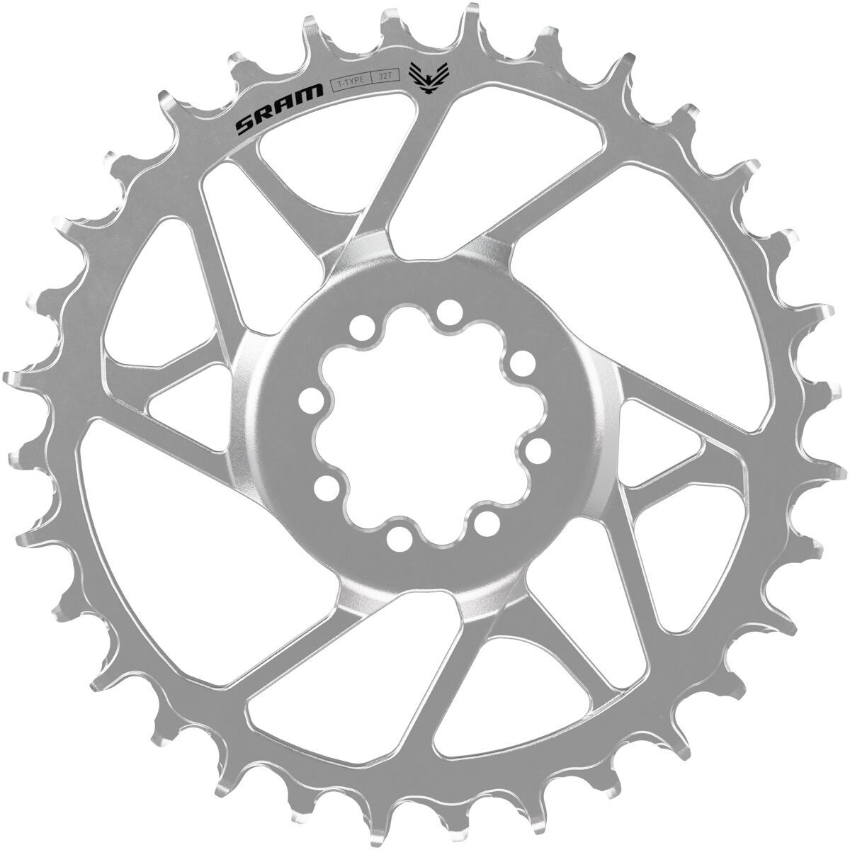 SRAM Eagle 90 T-Type Steel Direct Mount Chainring in Silver - Size: 32t/3mm Offset