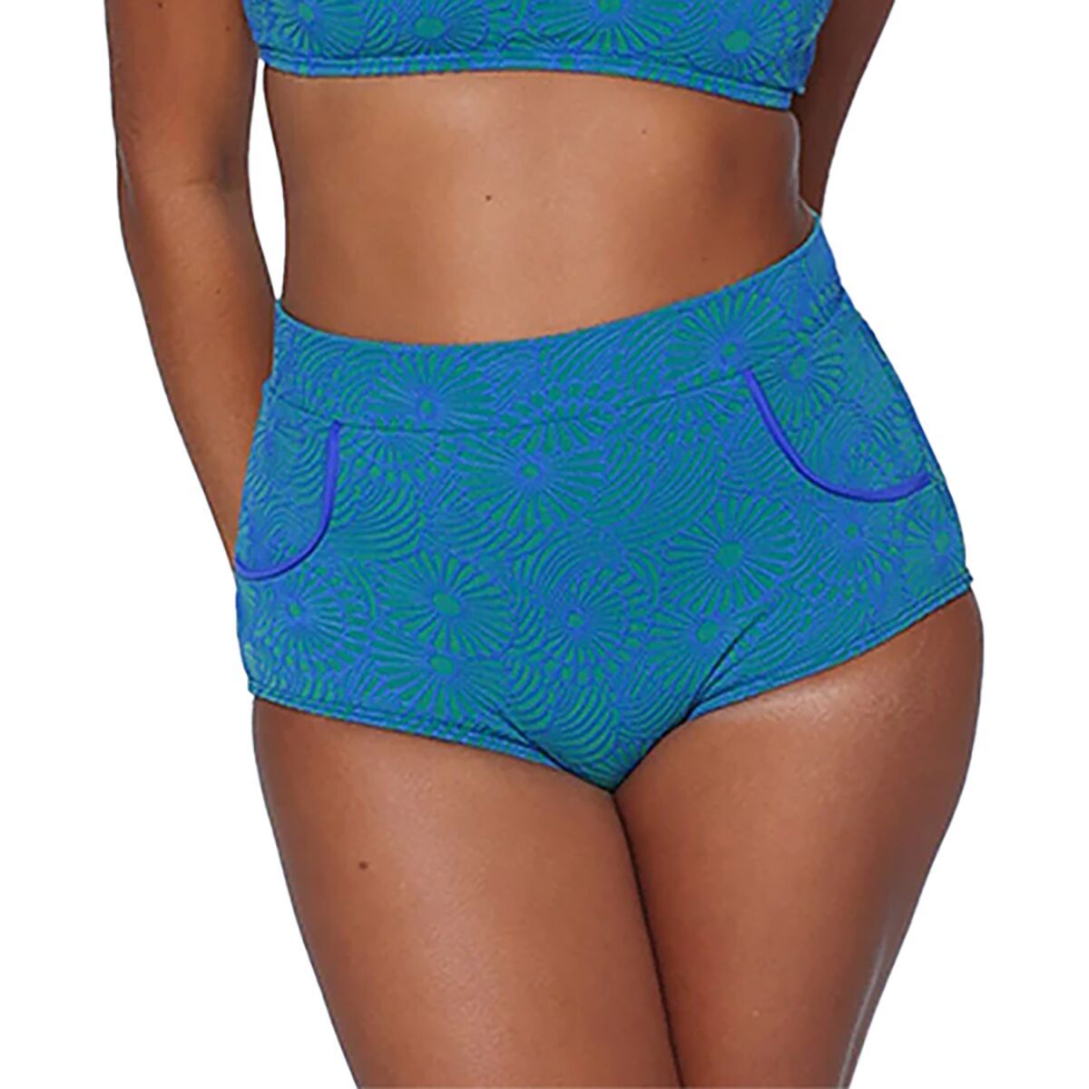 Seea Swimwear Women's Georgia High Waist Bikini Bottom in Pebble - Size: XS
