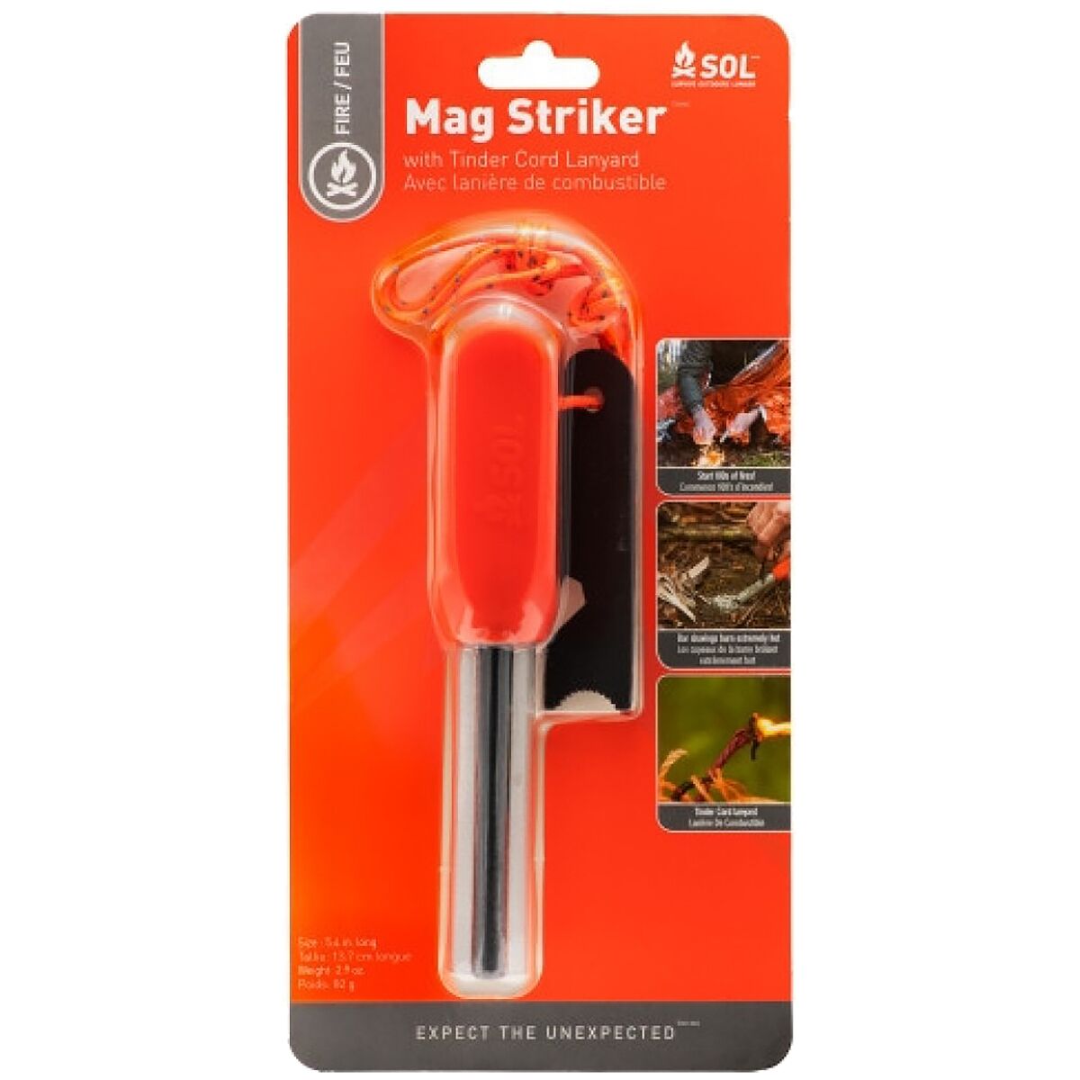 S.O.L Survive Outdoors Longer Mag Striker + Tinder Cord