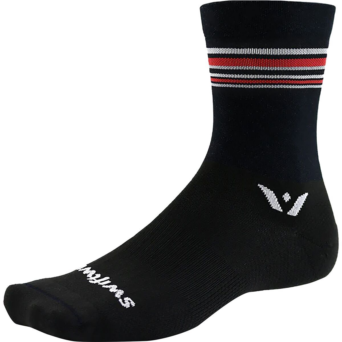 Swiftwick Aspire Mid-Crew Sock in Red Black - Size: Small