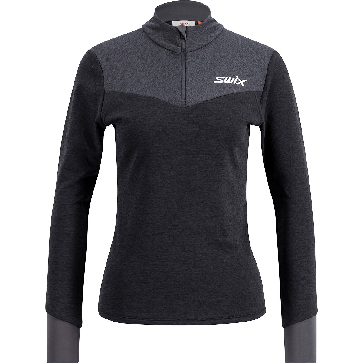Swix Women's Dynamic Midlayer 1/2-Zip Top in Black / Phantom - Size: Large