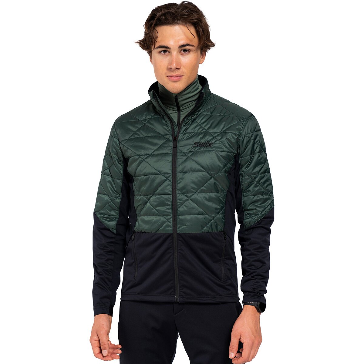 Swix Men's Infinity Hybrid Insulated Jacket in Forest / Black - Size: XXL