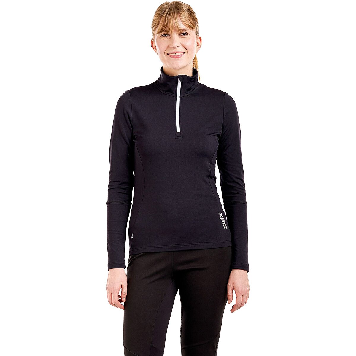 Swix Women's Tista 1/2-Zip Mid Layer Top in Black - Size: XL