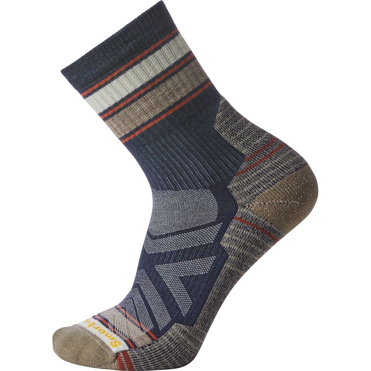 Smartwool Performance Hike Light Cushion Striped Mid Crew Sock in Deep Navy - Size: XL