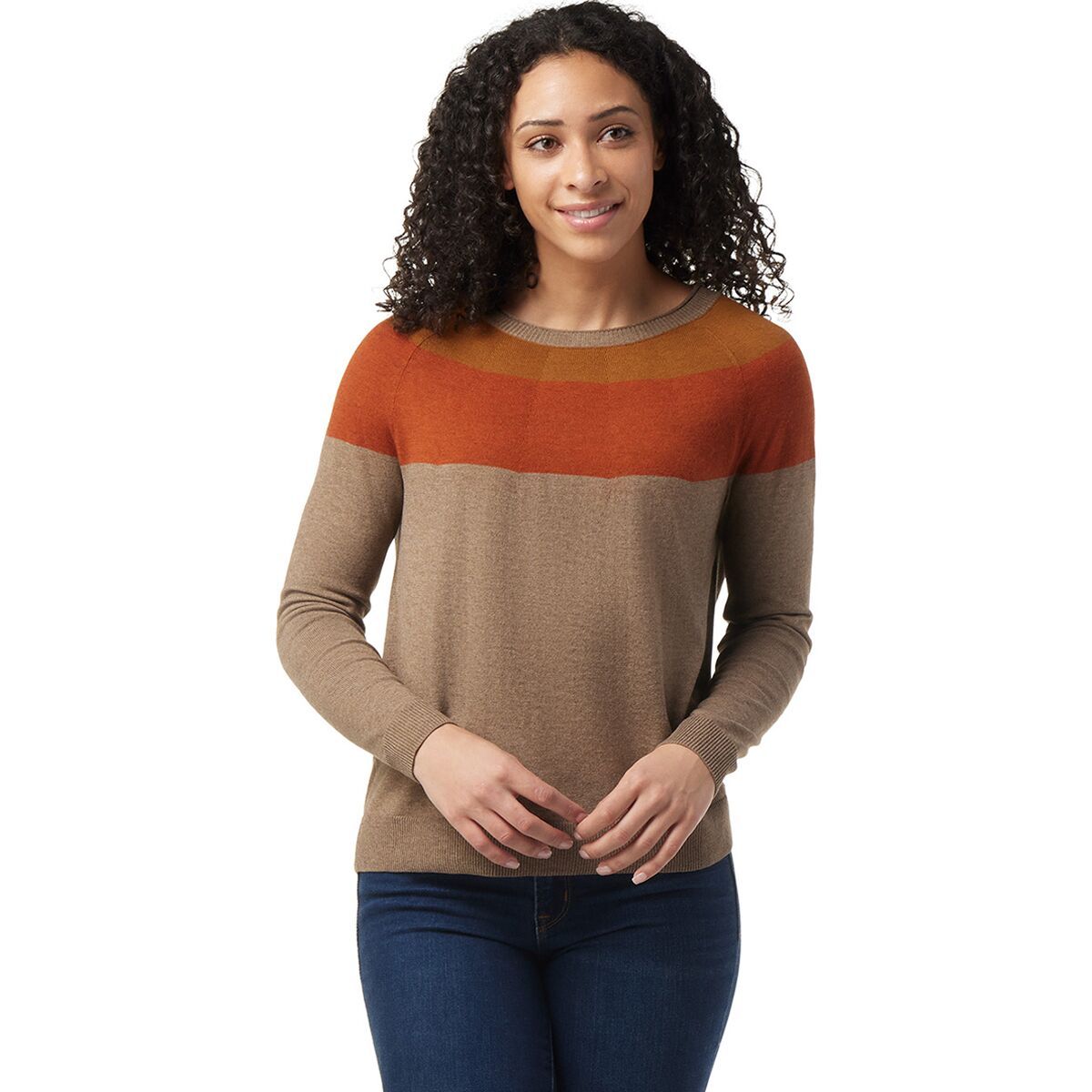 Smartwool Women's Edgewood Colorblock Crew Sweater in Black - Size: XS